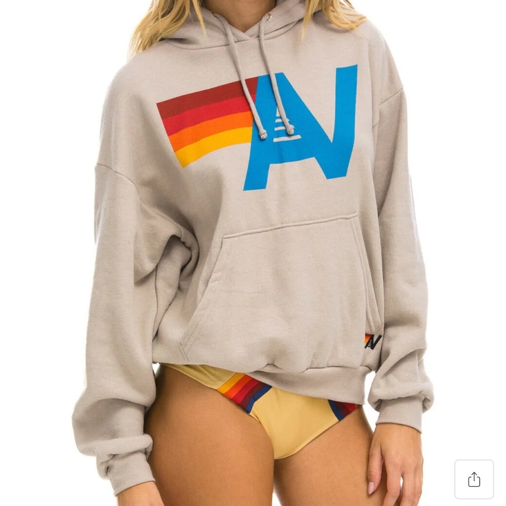 Aviator Nation Beige Logo Hoodie (S)